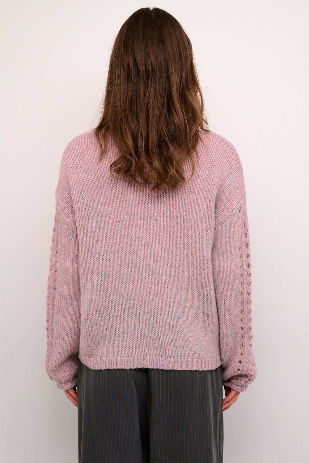 Cream Clothing CRNiso Dawn Pink Knit Open Front Cardigan 10612874 152205 - Experience Boutique