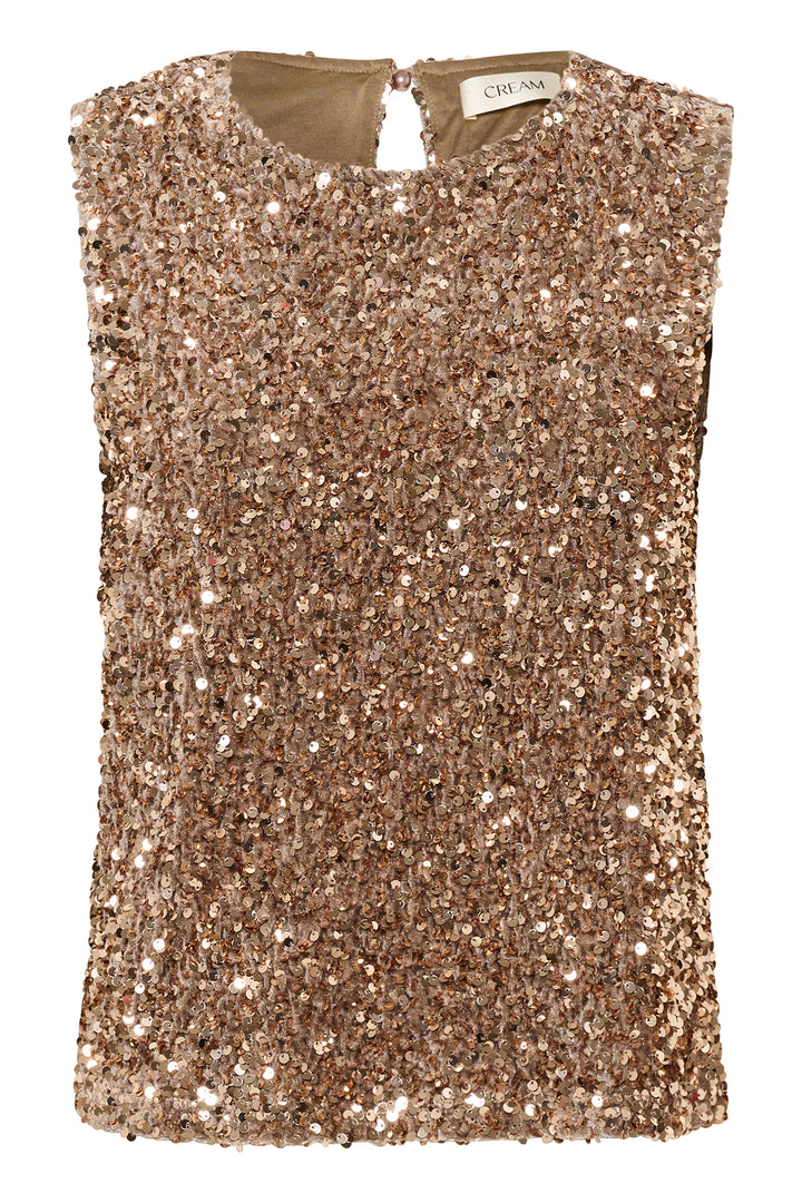 Cream Clothing CRPalia Fossil Champagne Sequin Top 10613504 170909