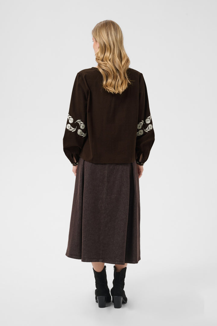 Cream CRPatulie Java Brown Blouse, back model full length