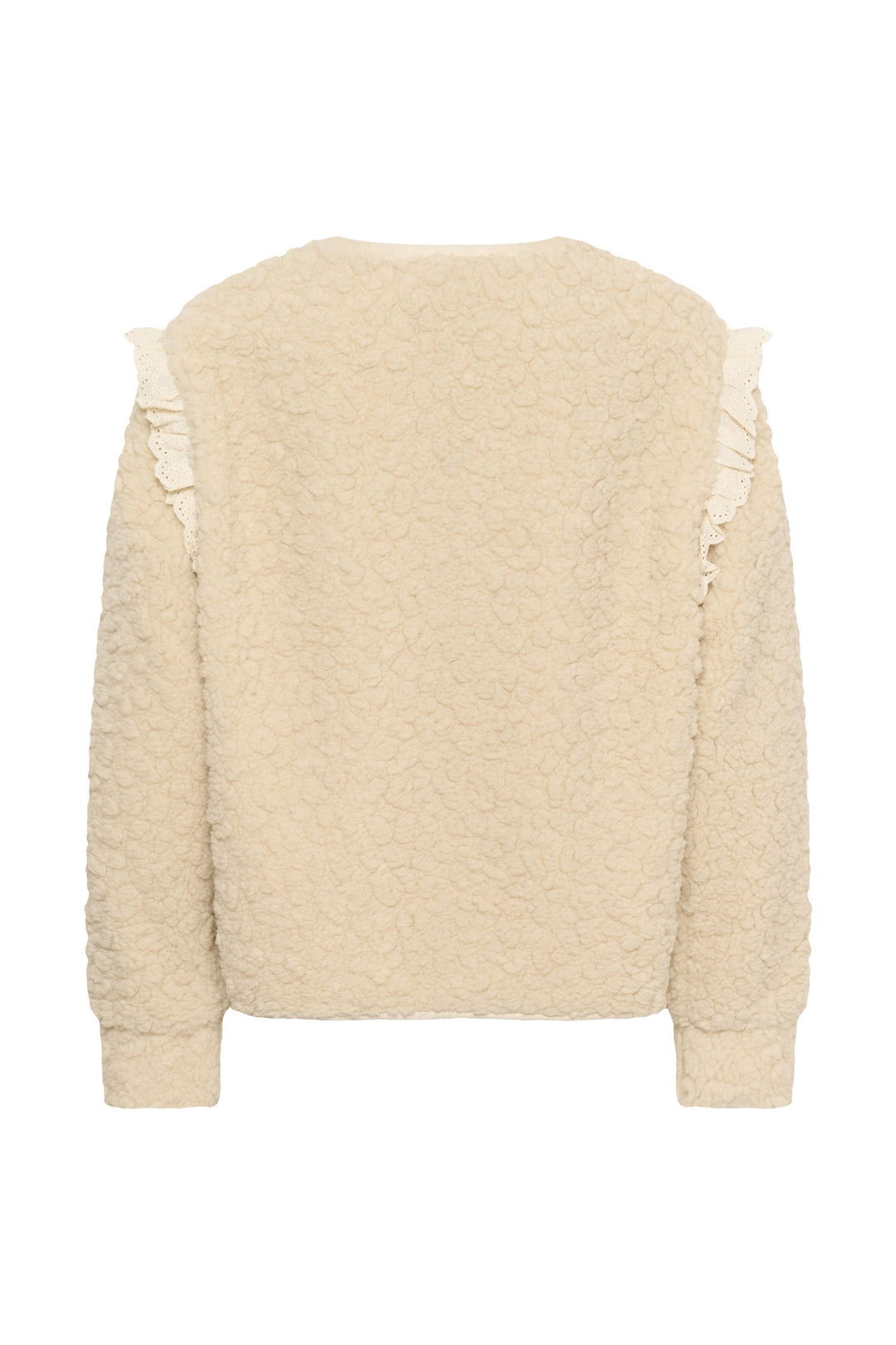 Cream Clothing CRRana oatmeal beige lace teddy jacket, back packshot