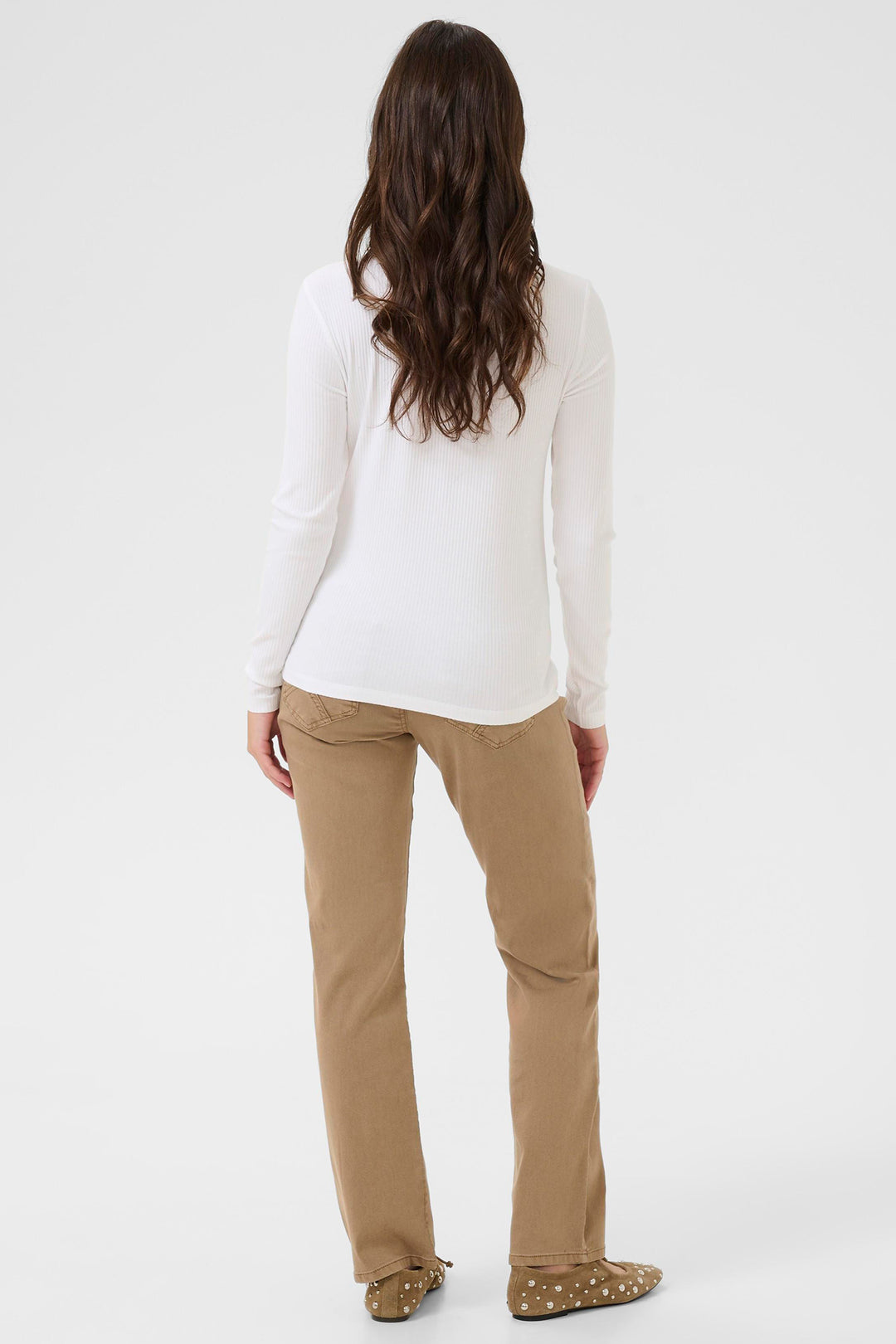 Cream Clothing CRRibba Snow White Zip Neck Top 10614702 110602