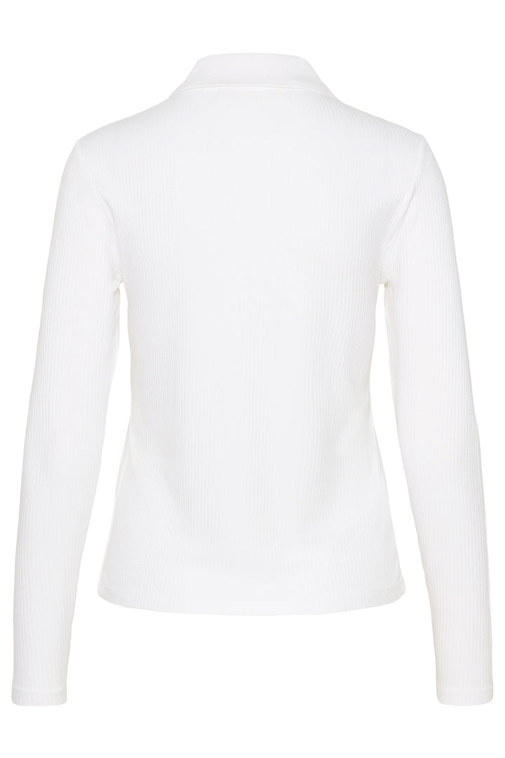 Cream Clothing CRRibba Snow White Zip Neck Top 10614702 110602