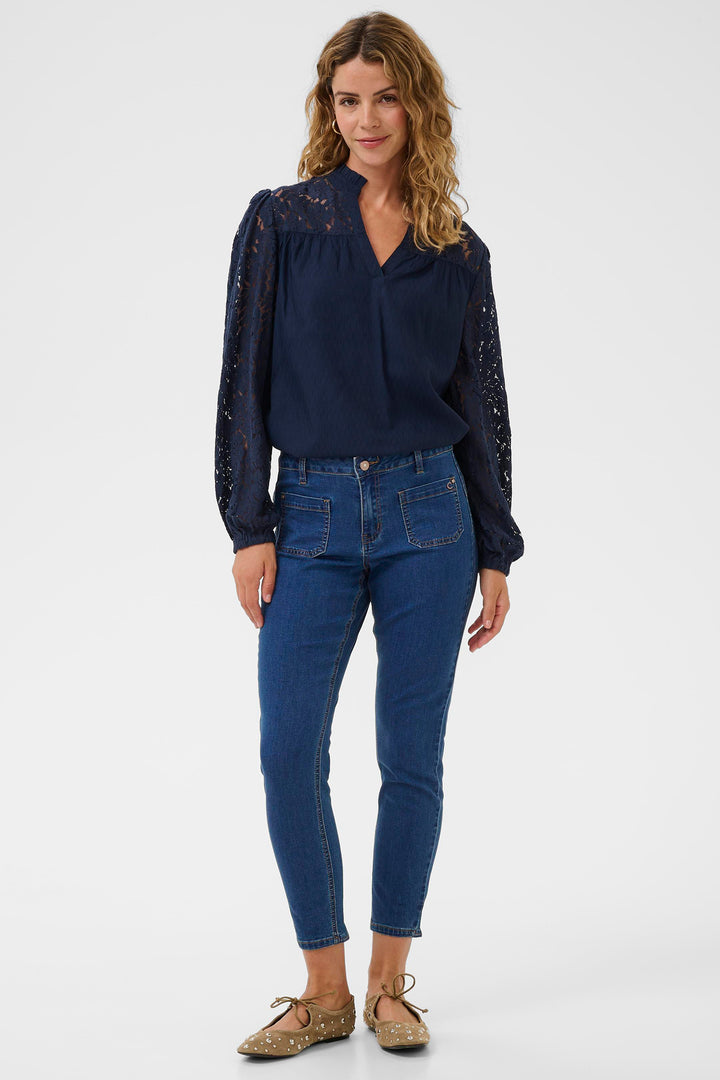 Cream Clothing CRSanny Portland Blue Denim Sorya Baiily Fit 7/8 Jeans 10614534 104682