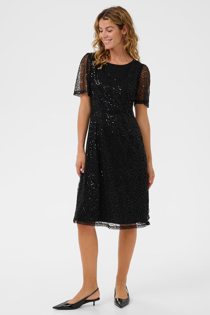 Cream Clothing CRShima Pitch Black Sequin Dress 10614645 100120