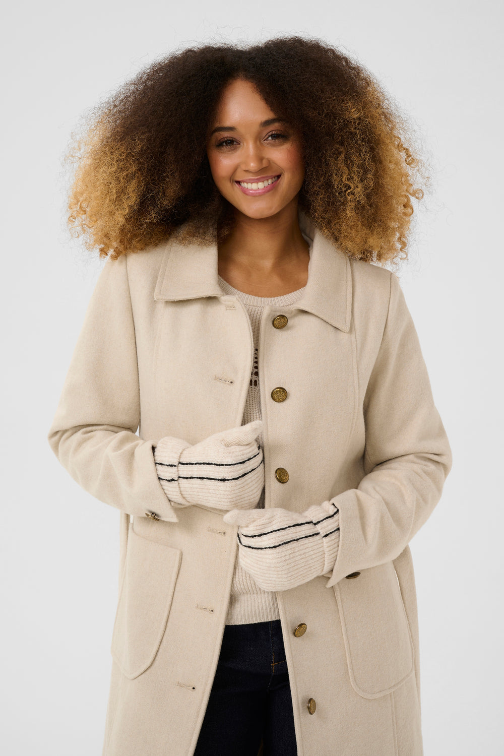 Cream Clothing CRTaya Ancient Scroll Knit Mittens