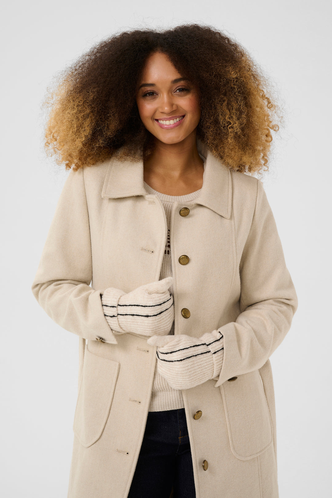 Cream Clothing CRTaya Ancient Scroll Knit Mittens