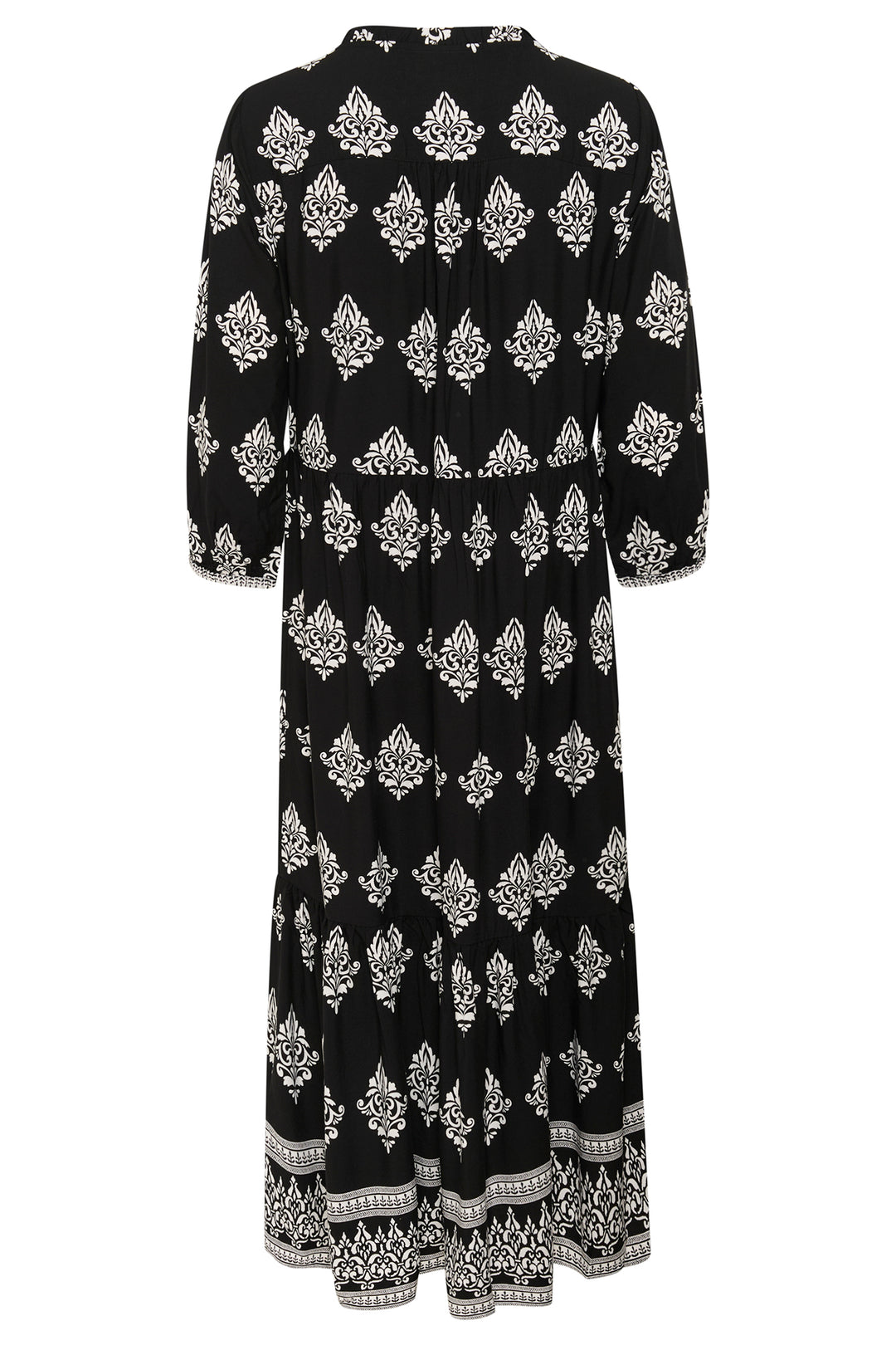 Cream Clothing CRTiah Black Damask Flounce Dress 10606285 108048 - Experience Boutique