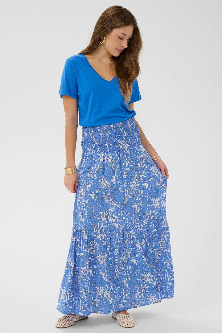 Cream Clothing CRTiah Blue Toile Maxi Skirt 10612774 109077