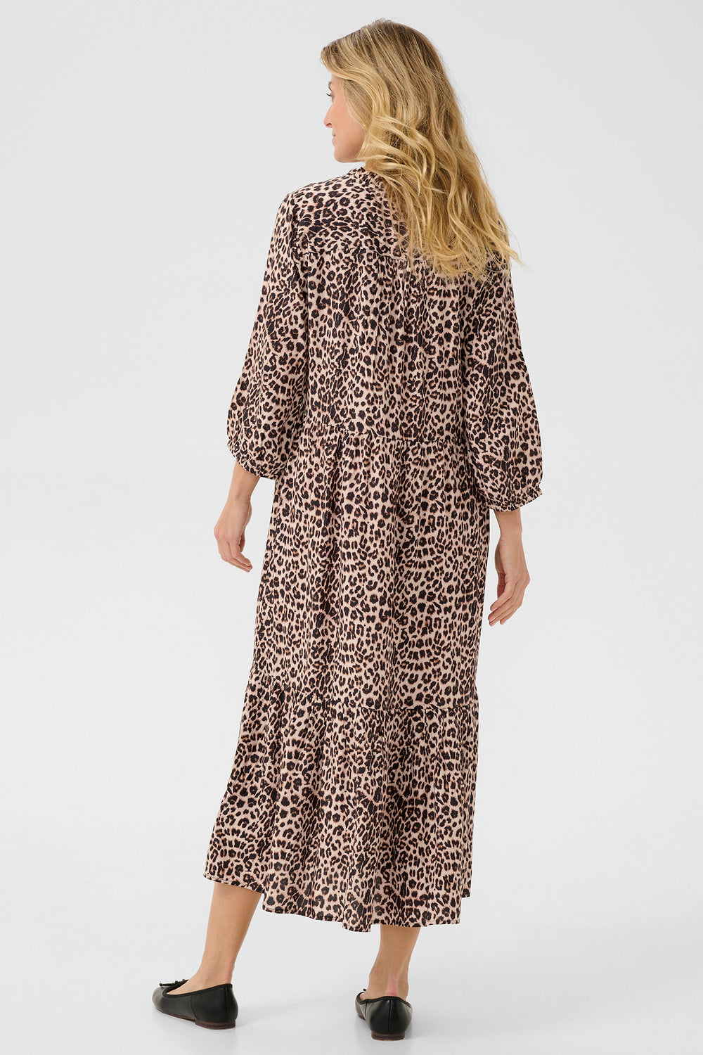 Cream Clothing CRTiah Neutral Animal Print Flounce Dress 10606285 103779 - Experience Boutique