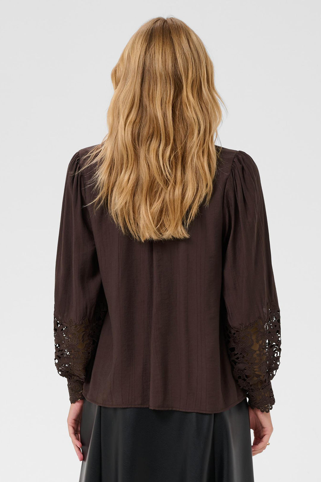 Cream Clothing CRTina Java Brown Blouse 10614427 191016, back view close up