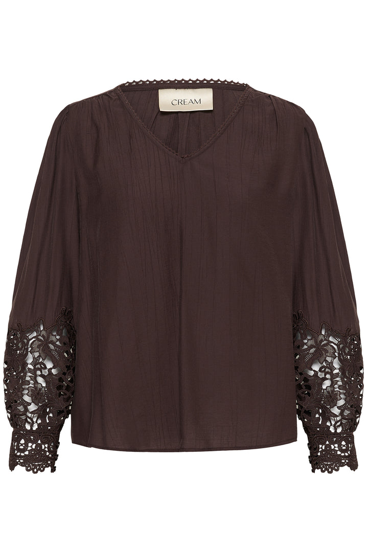 Cream Clothing CRTina Java Brown Blouse 10614427 191016, front view flat