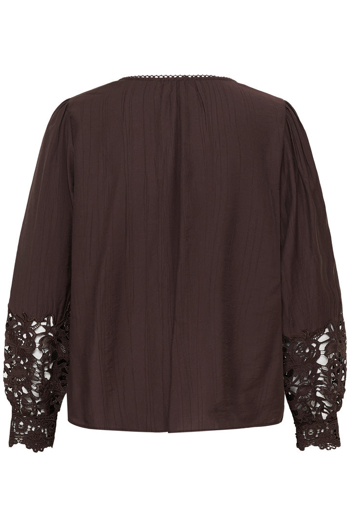 Cream Clothing CRTina Java Brown Blouse 10614427 191016, back view flat