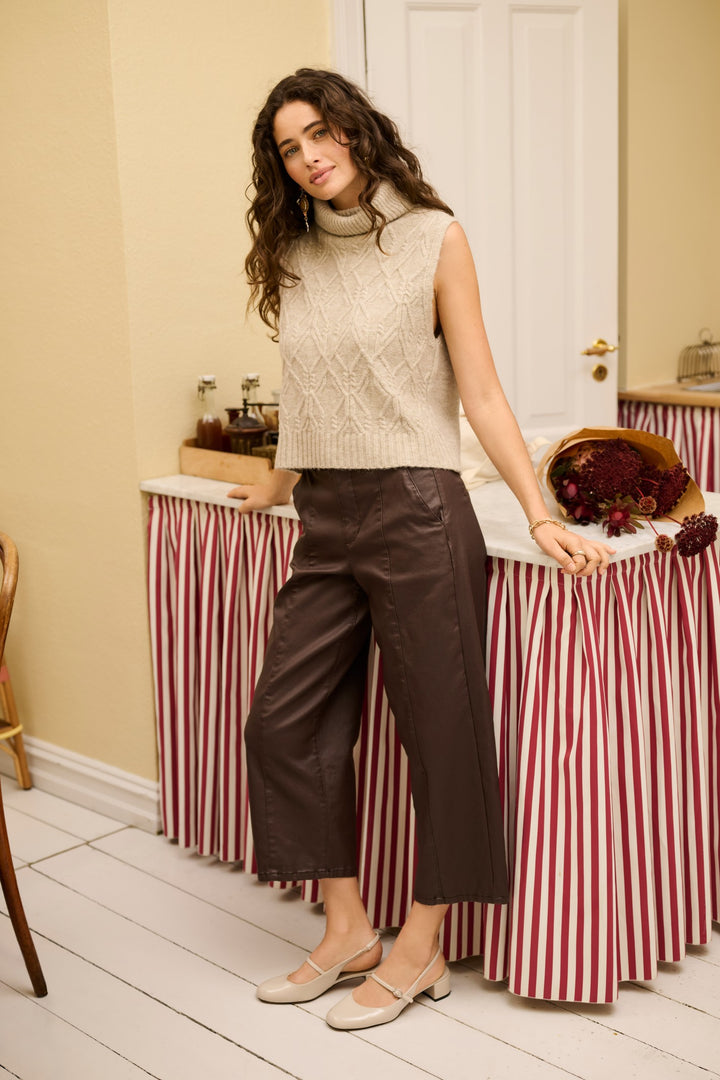 Cream CRWinni Java Brown Ankle Trousers, additional