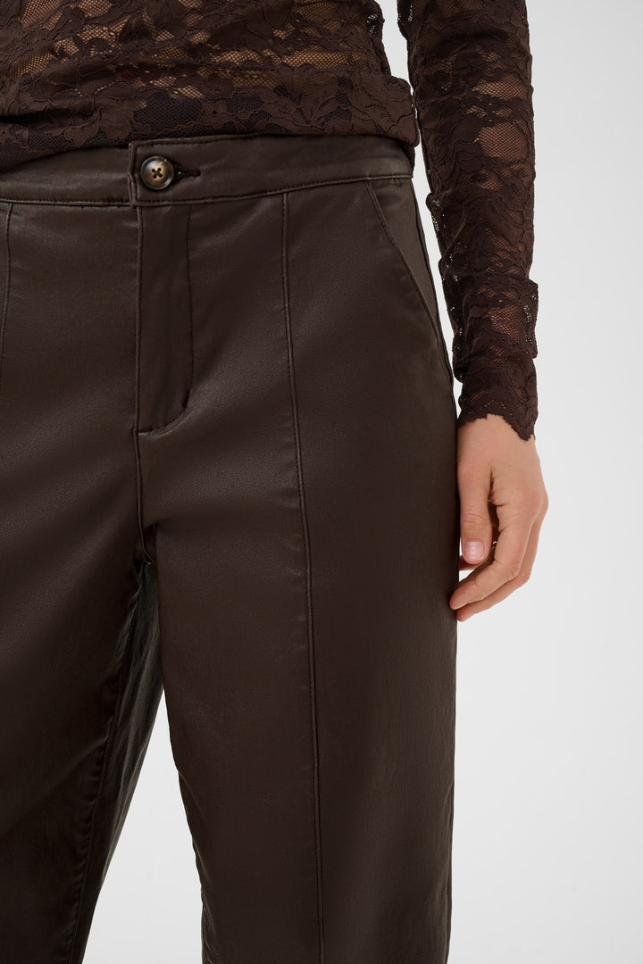 Cream CRWinni Java Brown Ankle Trousers, front model cropped