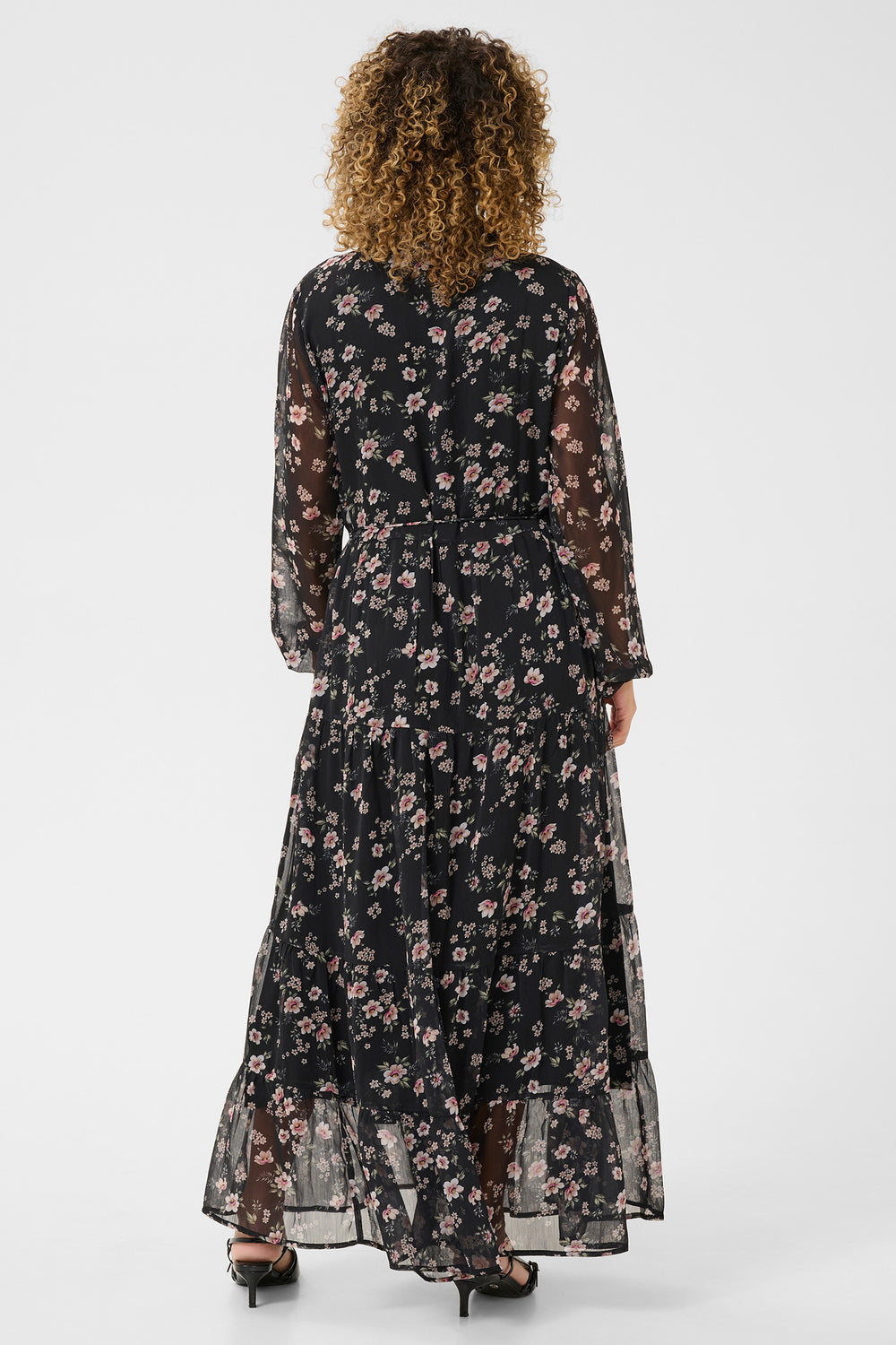 Cream Clothing CRYuna Black Flower Print Maxi Dress 10613534 108073 - Experience Boutique