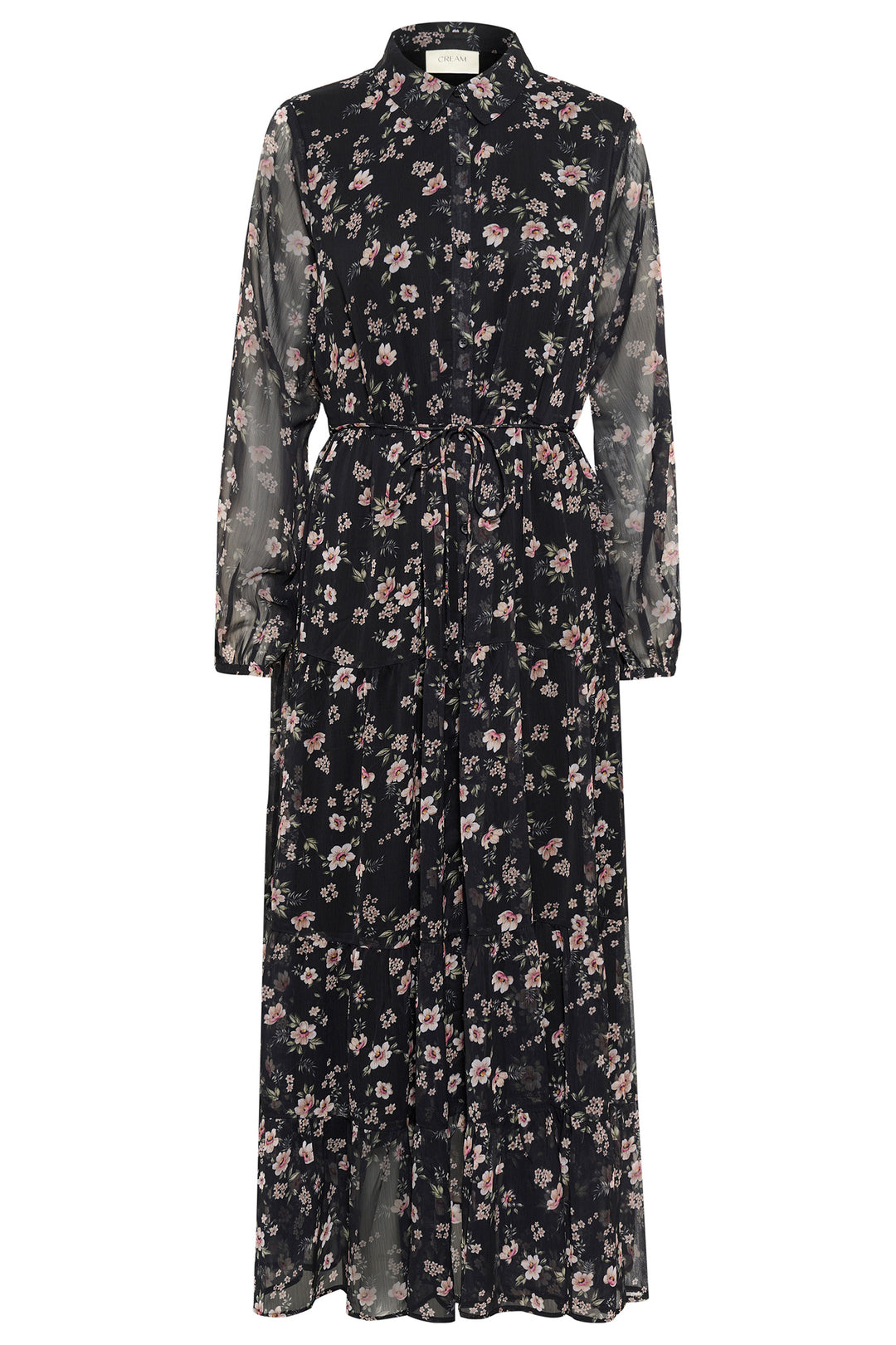 Cream Clothing CRYuna Black Flower Print Maxi Dress 10613534 108073 - Experience Boutique