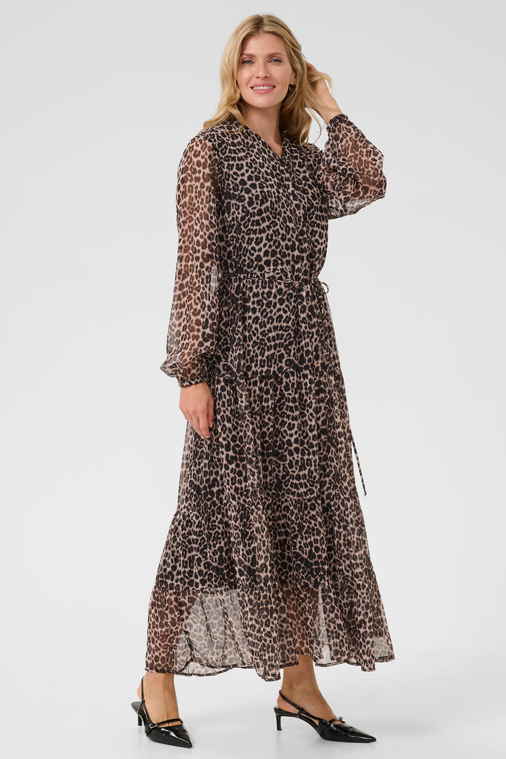Cream Clothing CRYuna Natural Animal Maxi Dress 10613534 107306 - Experience Boutique