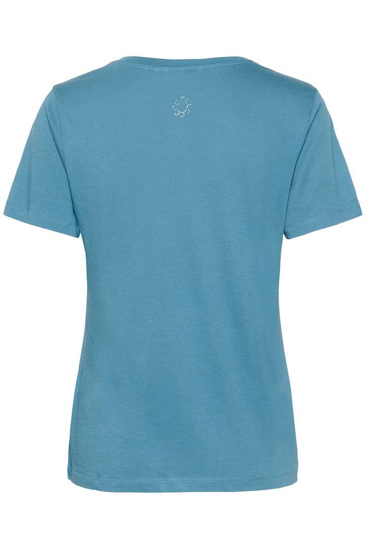 Cream Clothing Naia Blue Heaven V-Neck T-Shirt 10604508 174023 - Experience Boutique