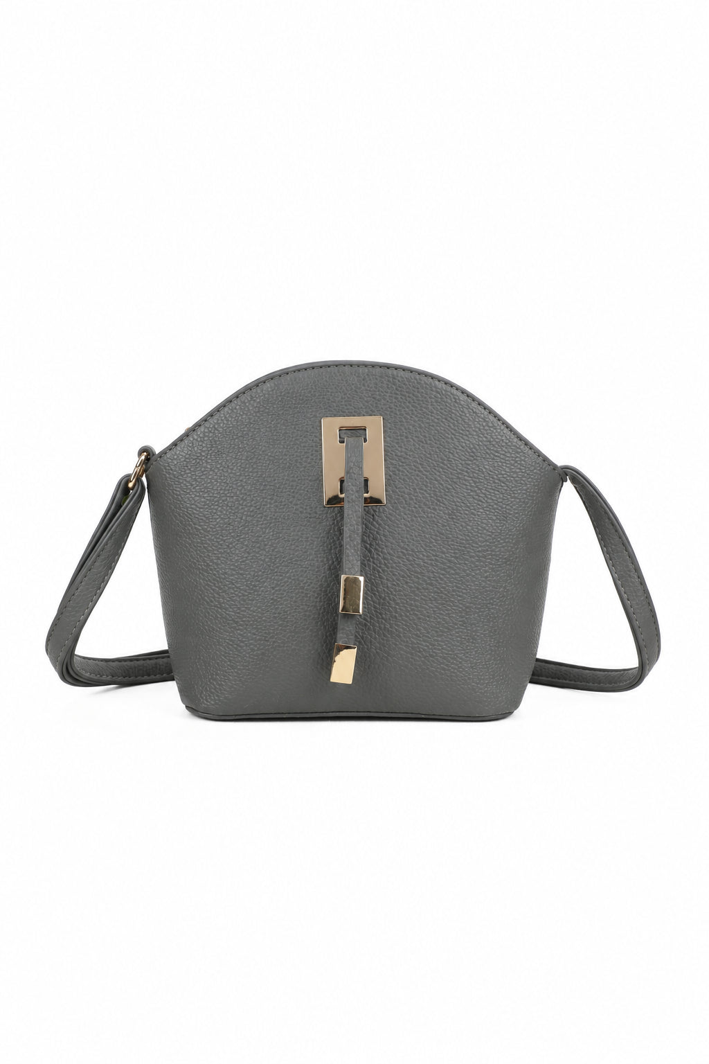 Dark Grey Tassel Faux Leather Cross Body Bag