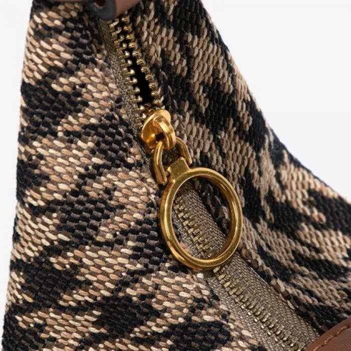 Brown Dogtooth Mini Tote Bag