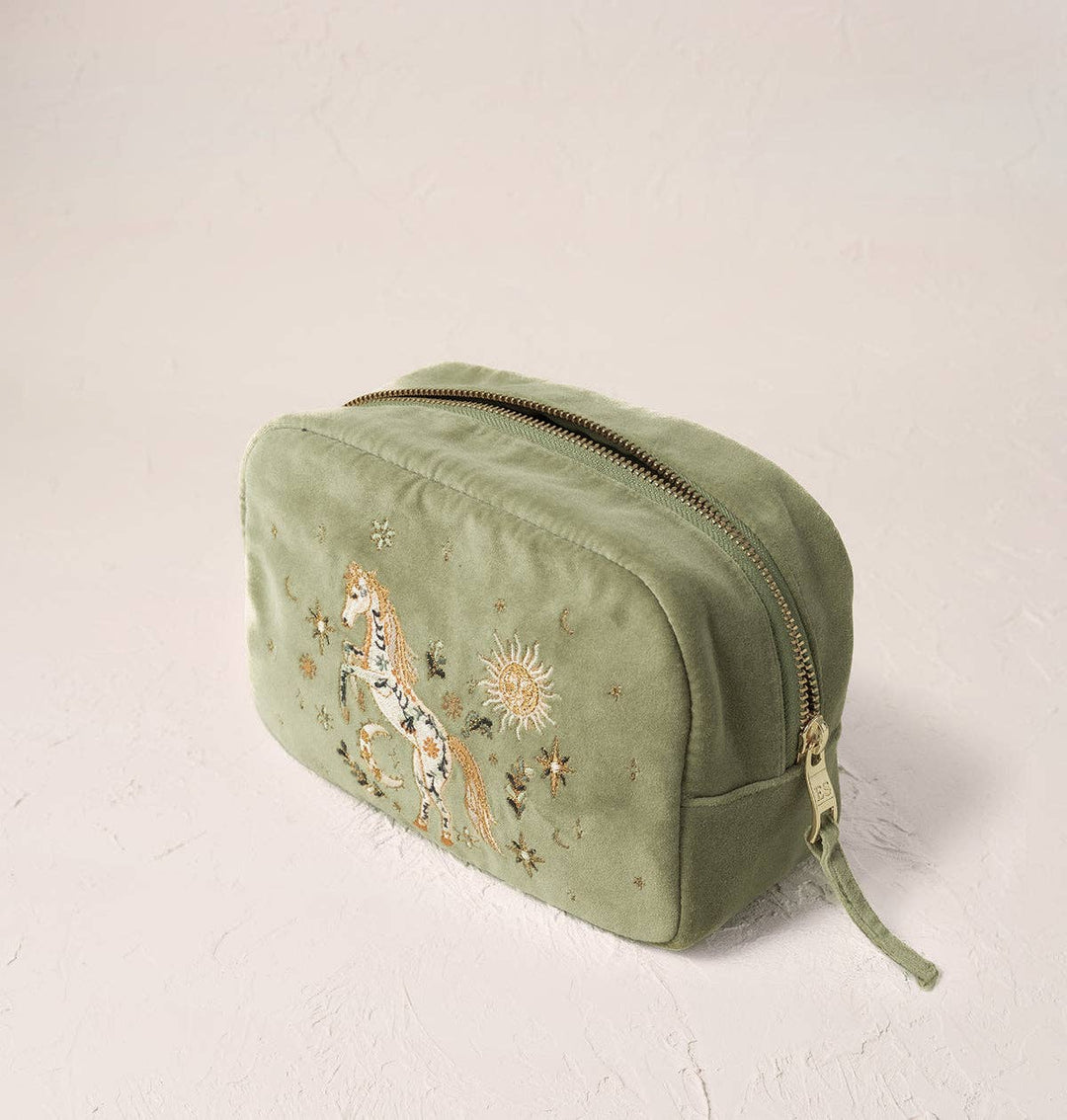 Elizabeth Scarlett Olive Mystical Horse Makeup Bag