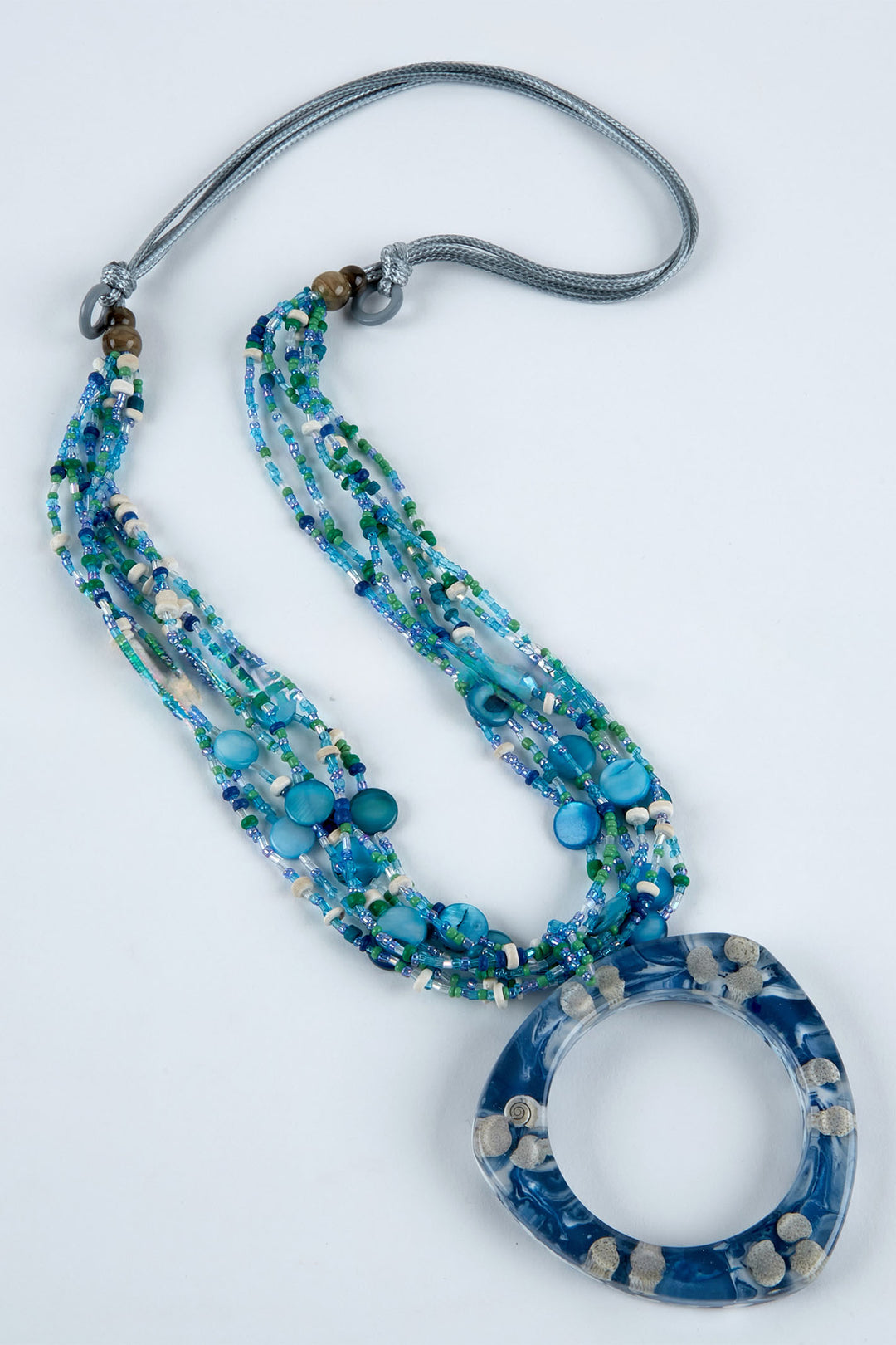 Dante NL5667 Blue Bead Drop Necklace - Experience Boutique
