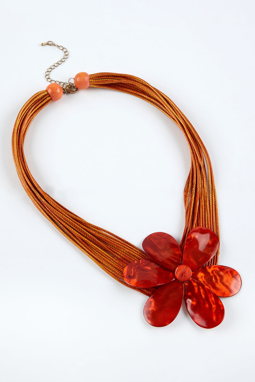Dante NL5968 Orange Shell Flower Necklace - Experience Boutique
