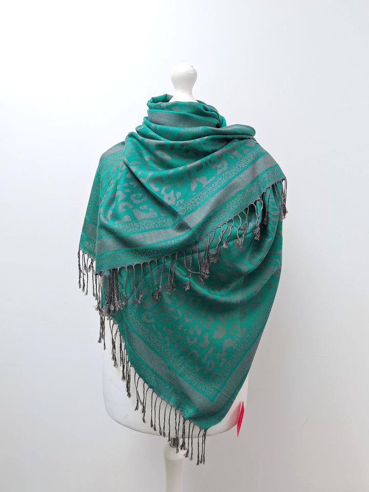Emerald Animal Print Super Soft Pashmina Scarf Shawl Wrap