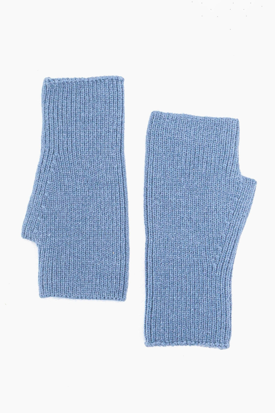 Denim Blue Knitted Wrist Warmers