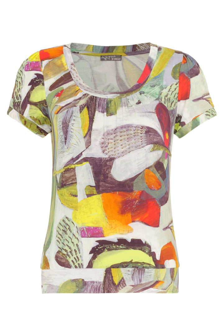 Dolcezza 24692 White Botanica Print Top - Experience Boutique