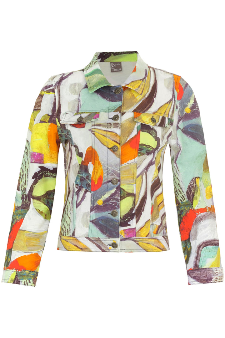 Dolcezza 24699 White Botanica Print Jacket - Experience Boutique