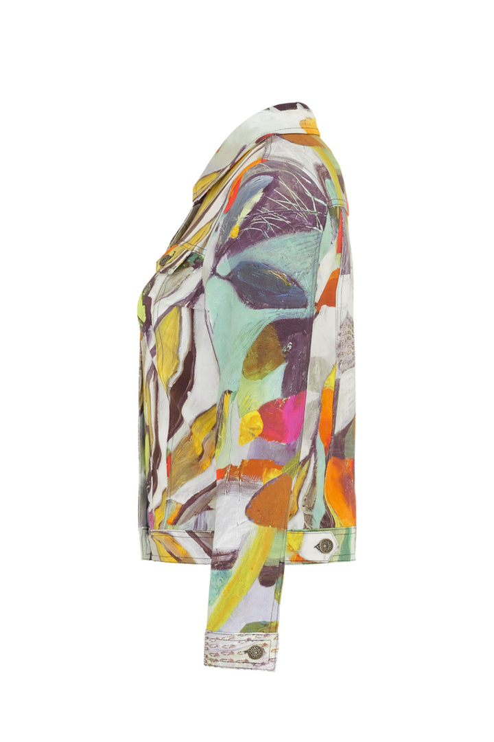 Dolcezza 24699 White Botanica Print Jacket - Experience Boutique