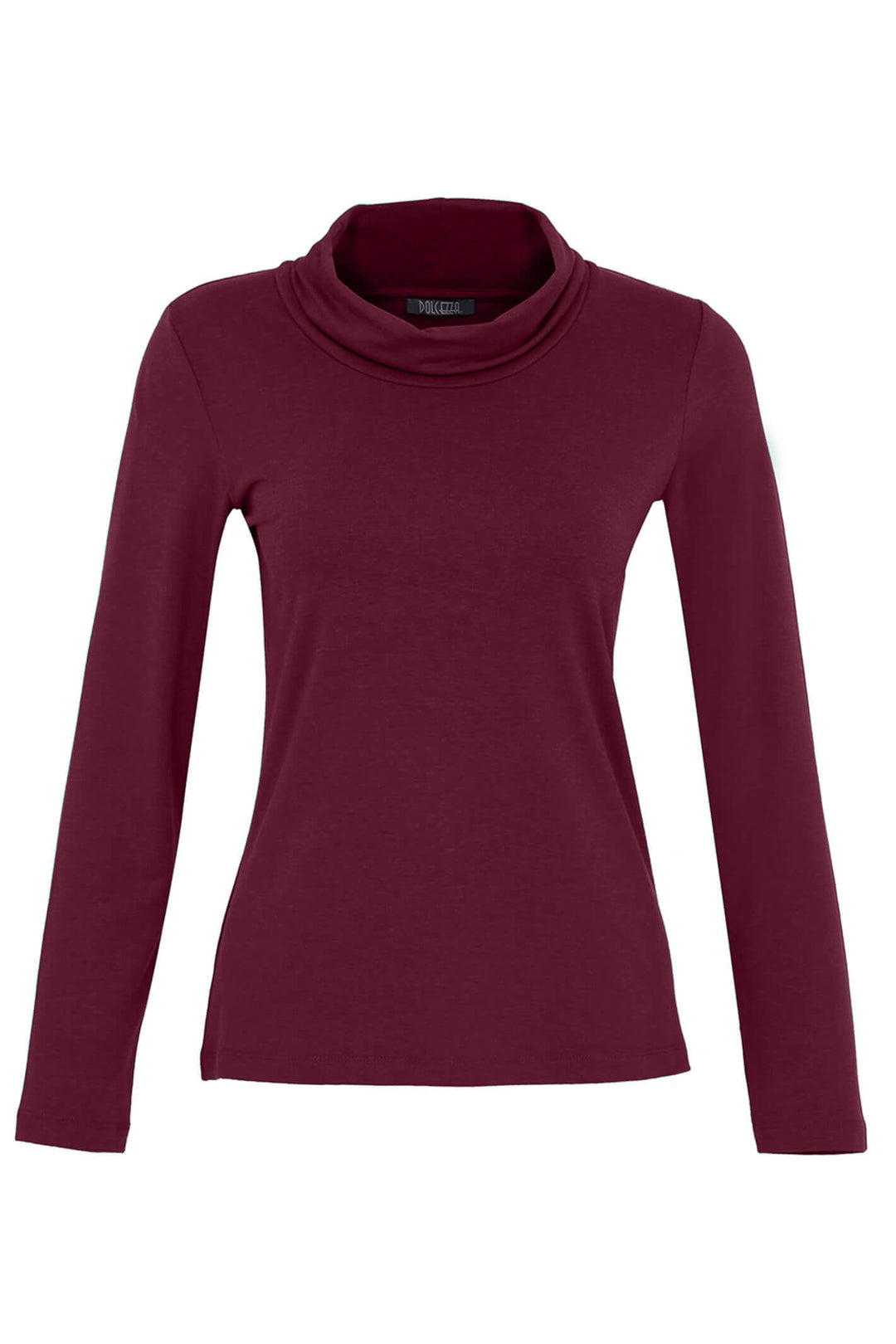 Dolcezza 73554 Burgundy Red Rollneck Long Sleeve T-Shirt Top - Experience Boutique