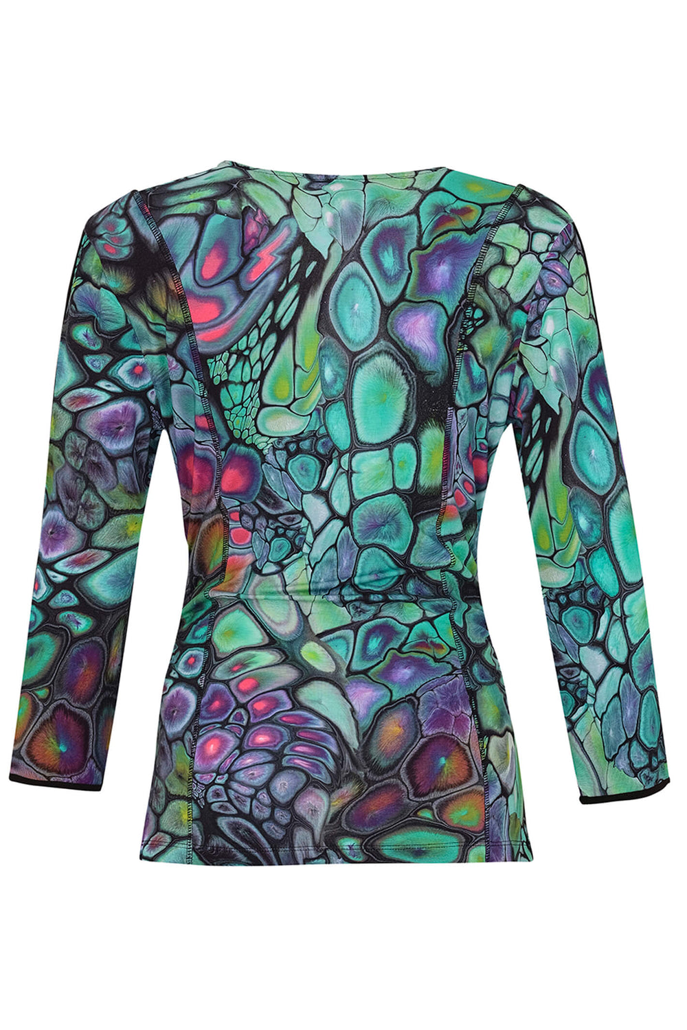 Dolcezza 73661 Green Maria Brookes Print Wrap Style Top - Experience Boutique