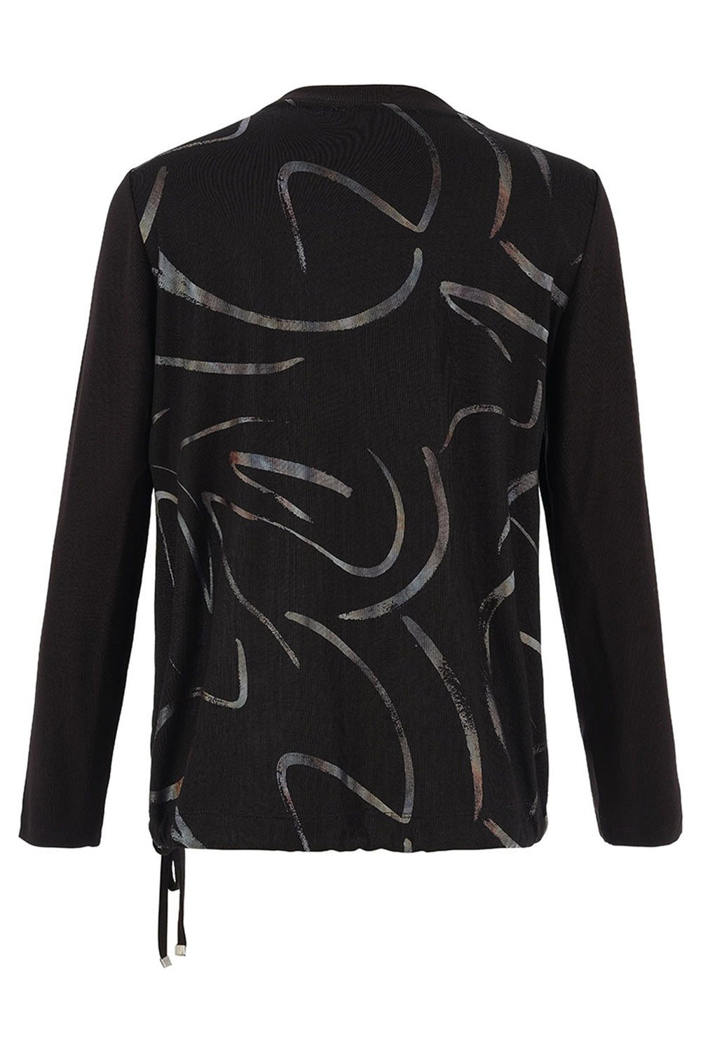 Black jacket with abstract pattern on a white background