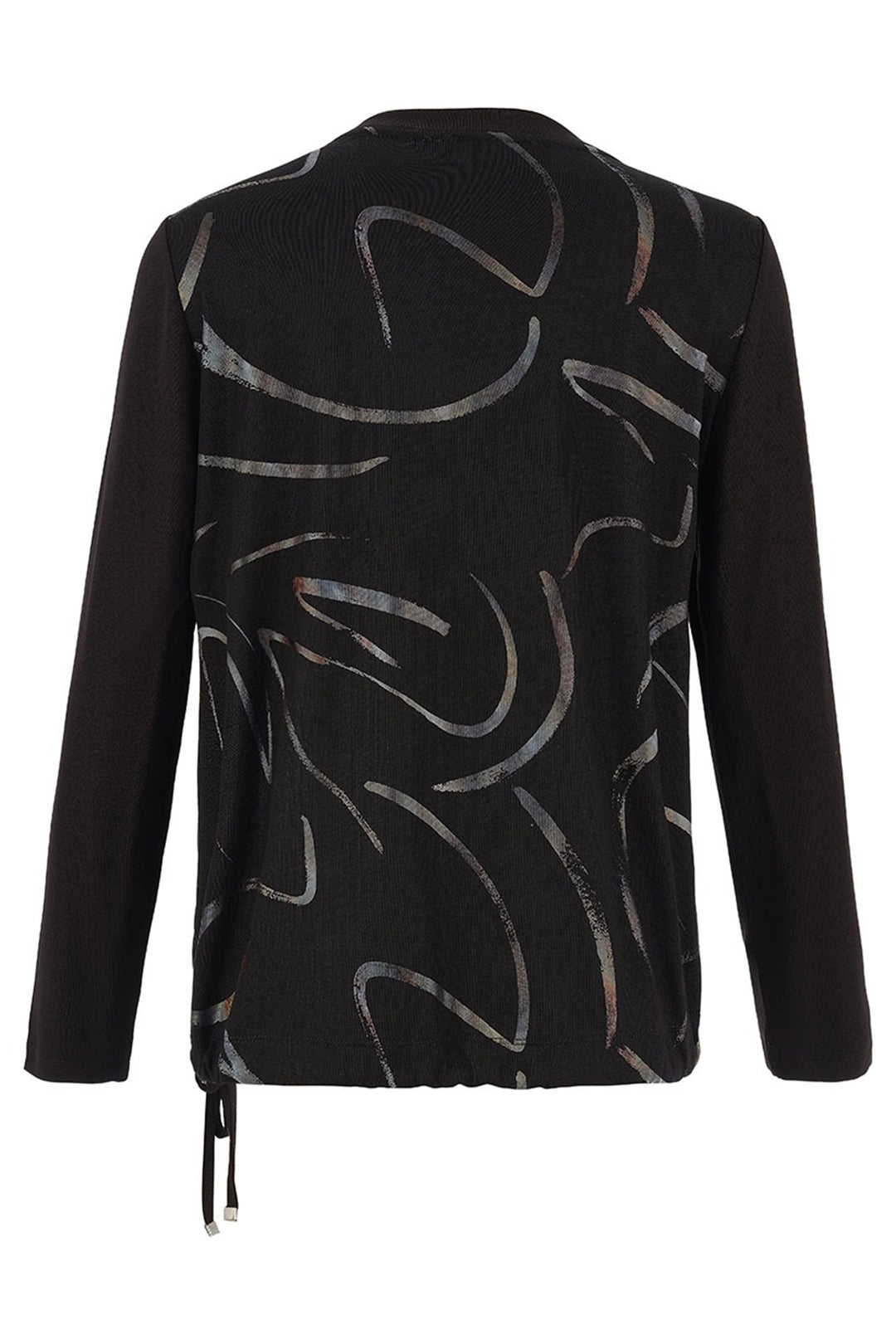 Black jacket with abstract pattern on a white background