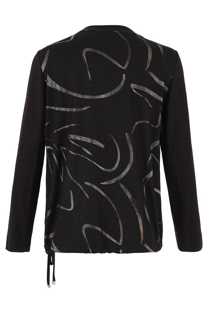 Black jacket with abstract pattern on a white background