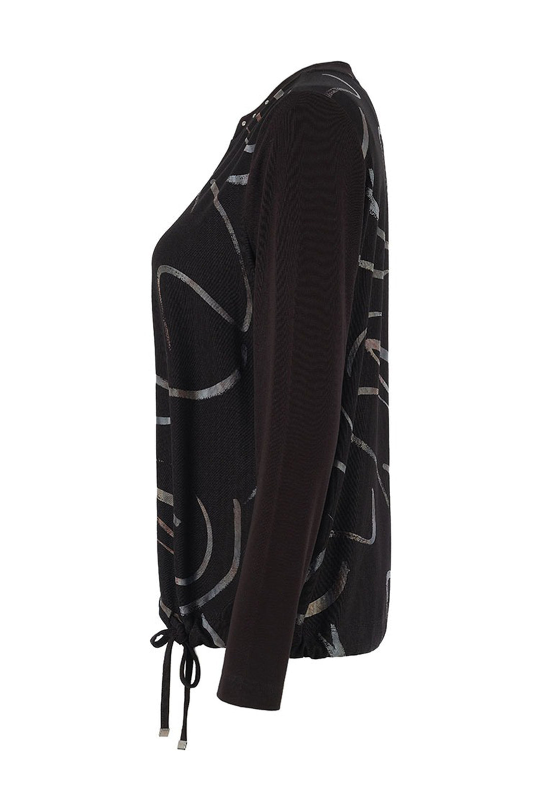 Black jacket with abstract pattern on a white background
