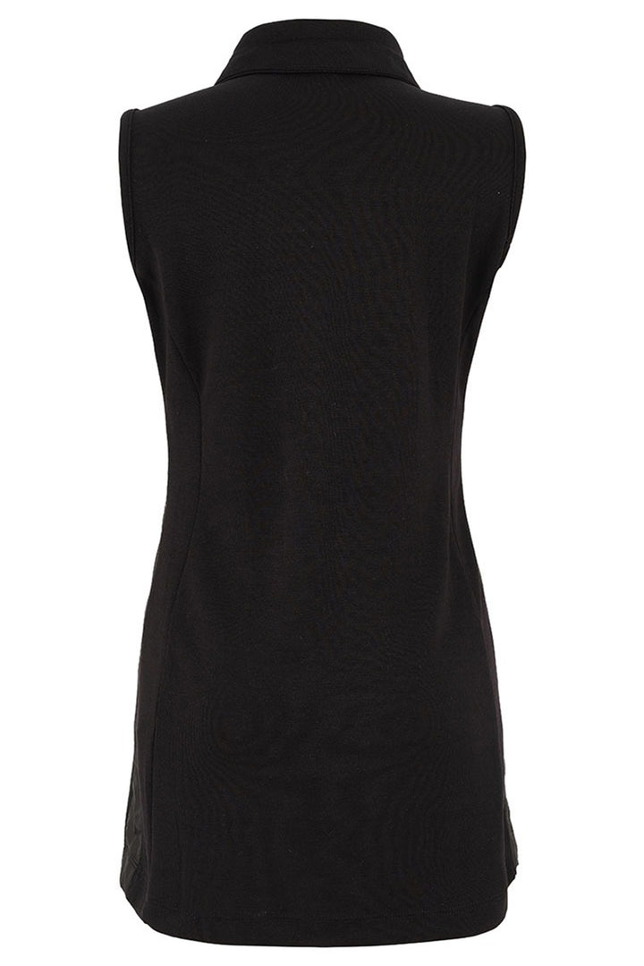 Black sleeveless vest on a white background