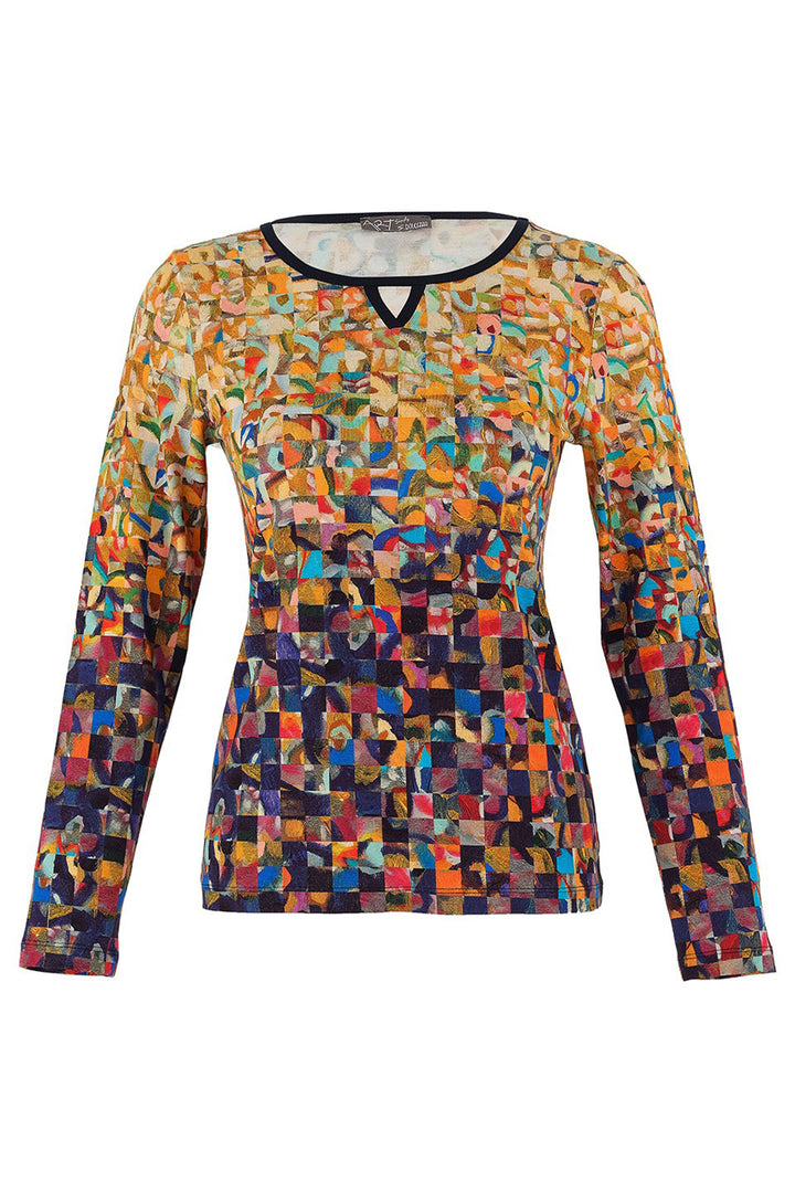 Dolcezza 75610 Jennifer Lommers Gold Rubble Print Top