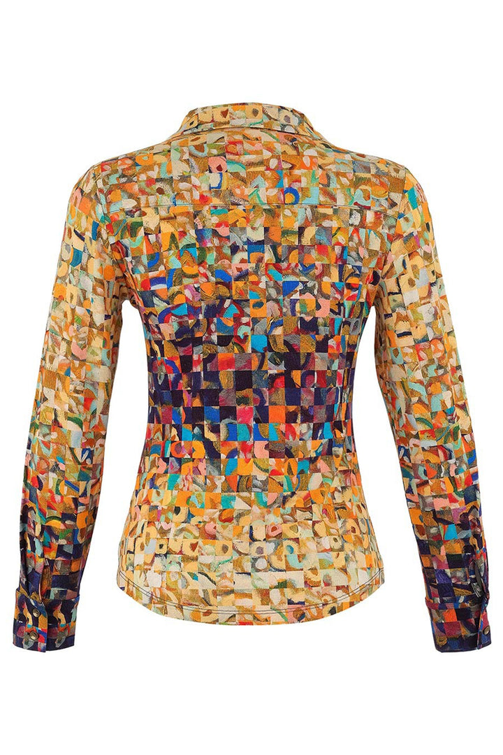 Colorful patterned shirt on a white background