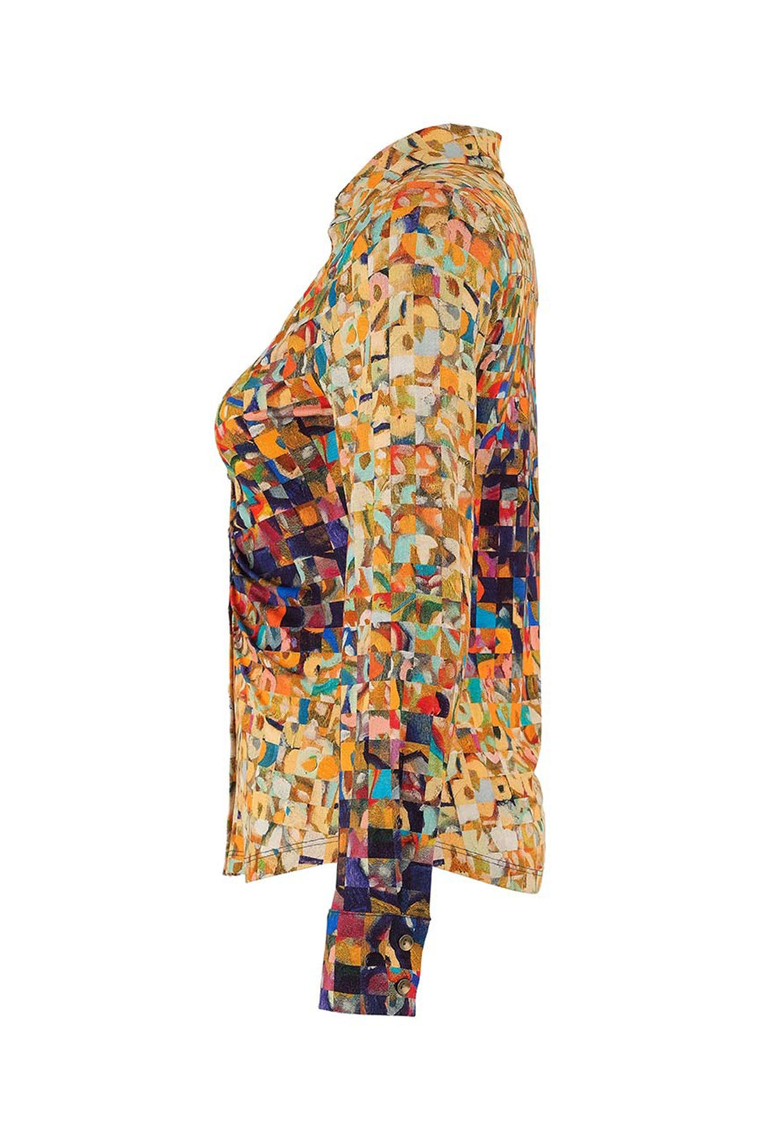 Colorful patterned dress on a white background