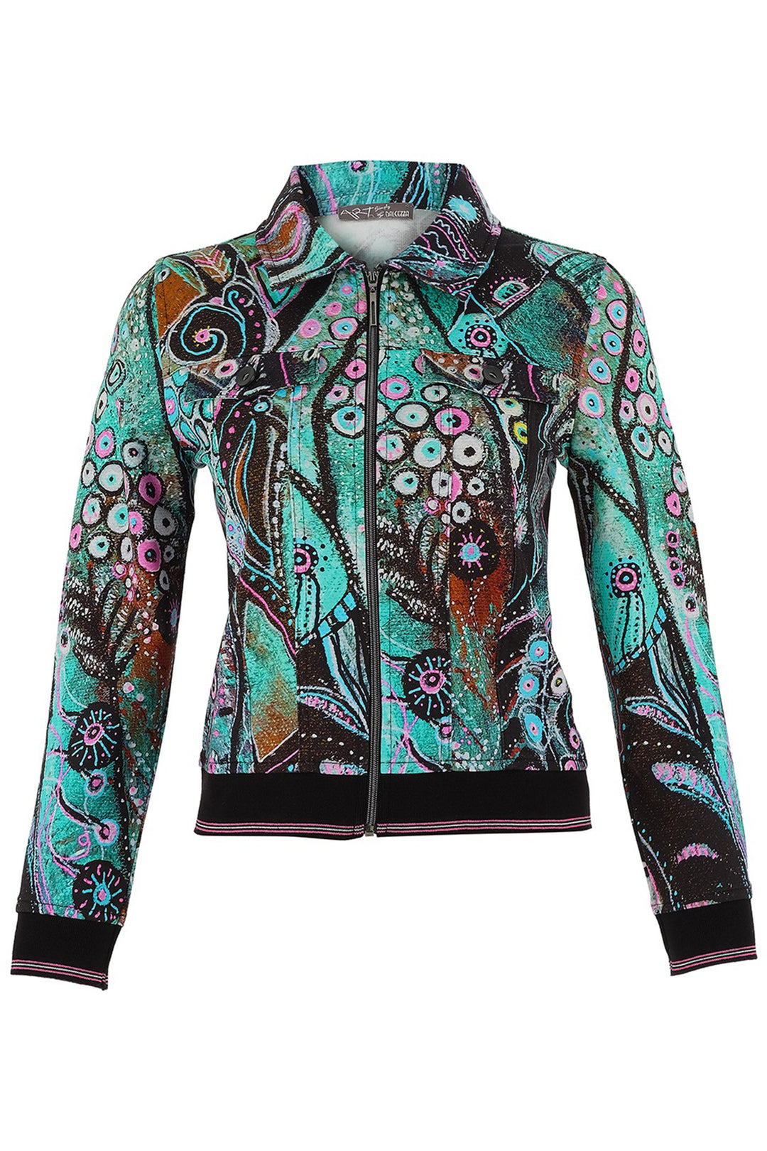 Colorful patterned jacket on a white background