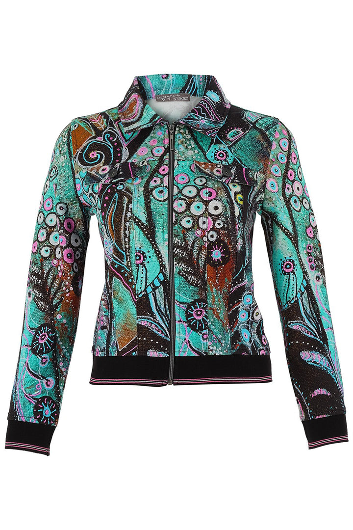 Colorful patterned jacket on a white background
