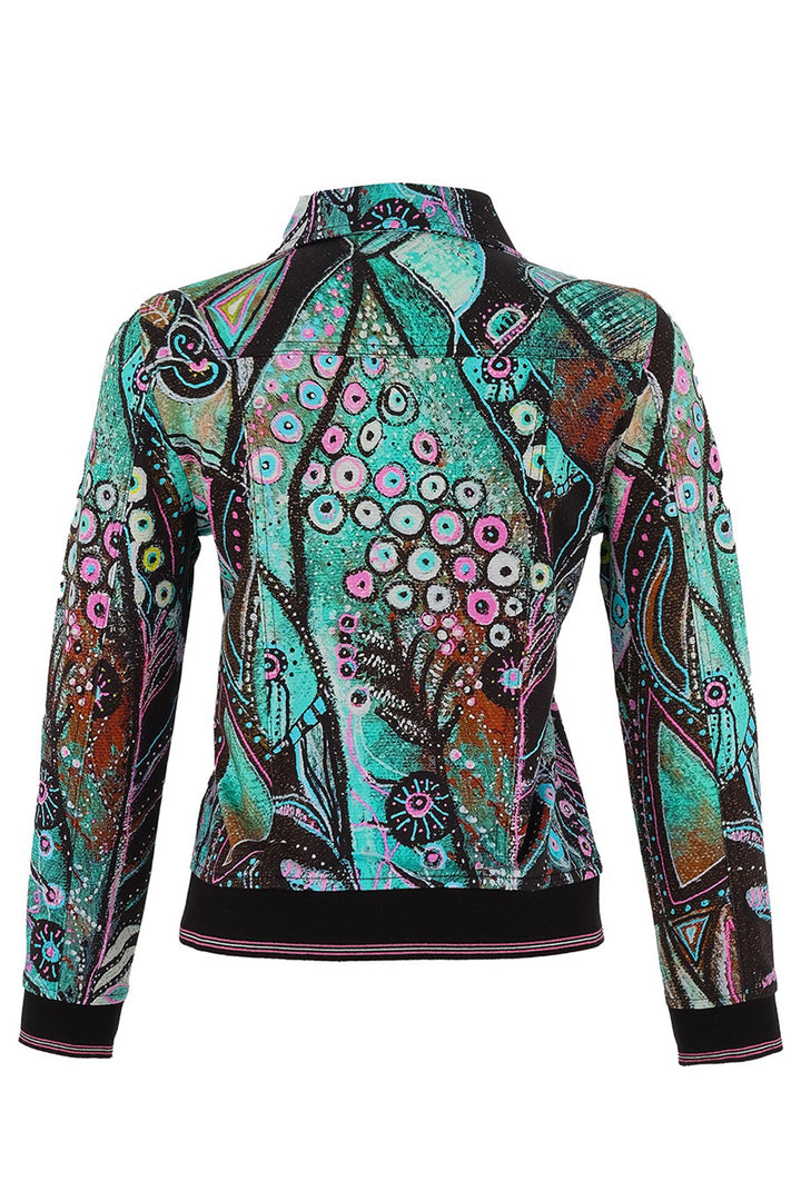 Colorful patterned jacket on a white background