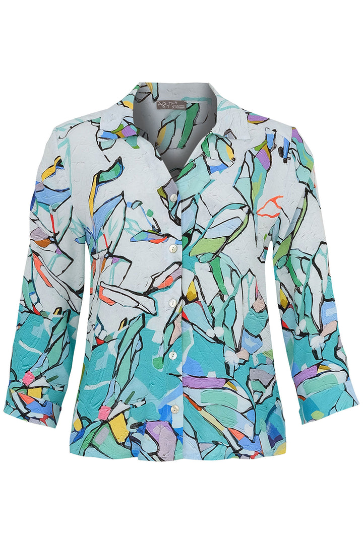 Dolcezza Shirt Half Moon Rising Print 25617 - Experience Boutique