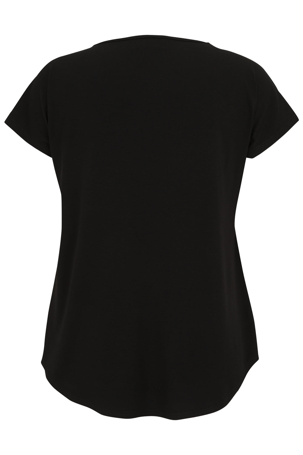 Black t-shirt on a white background