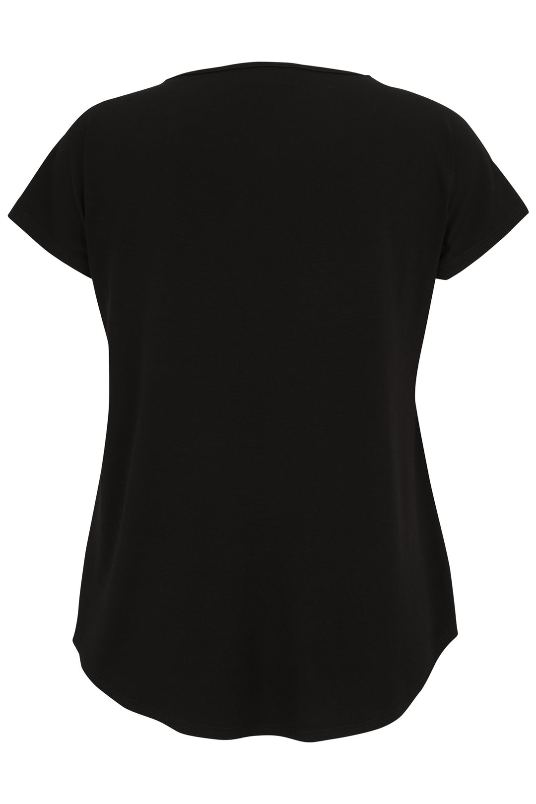 Black t-shirt on a white background