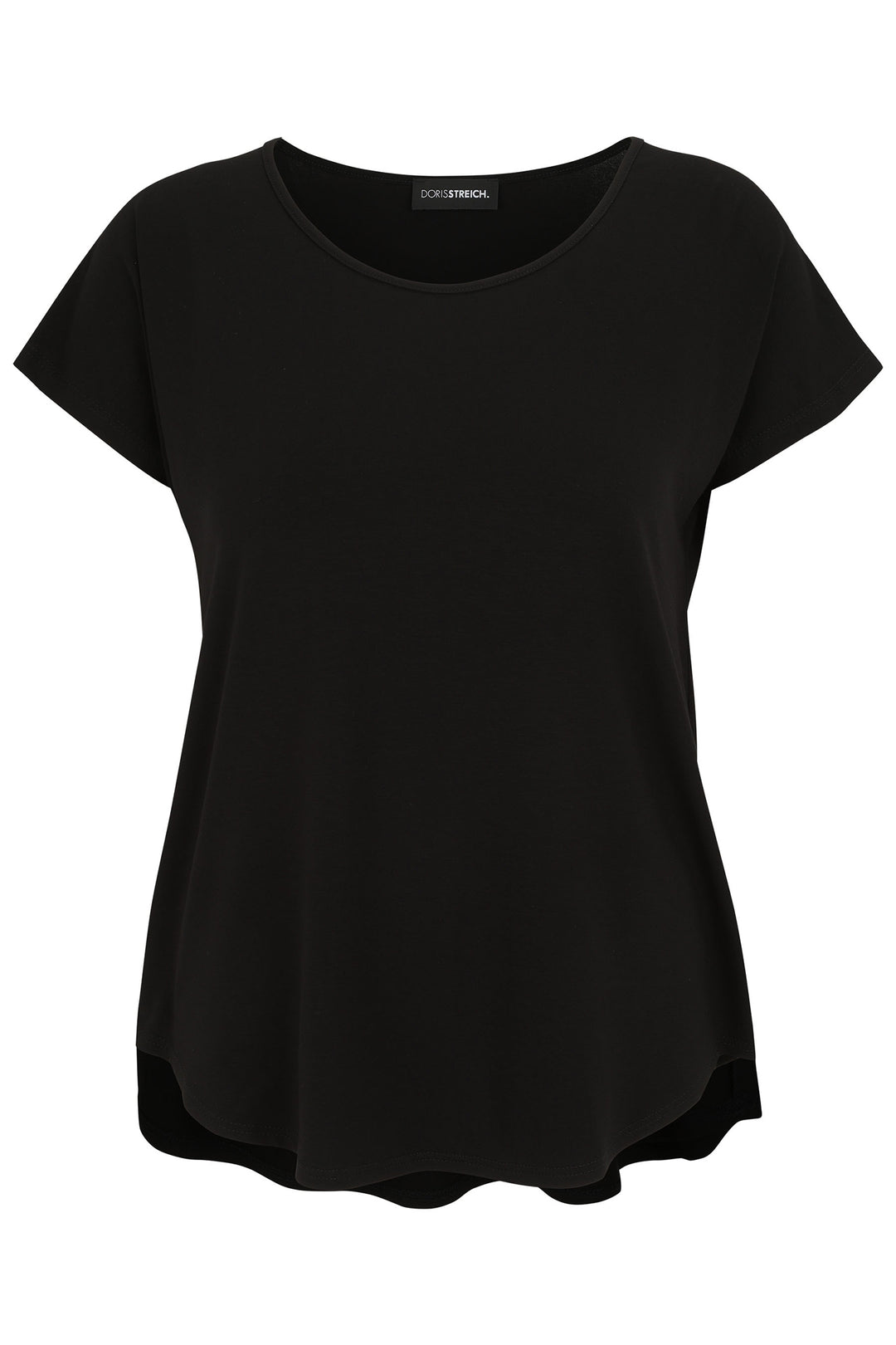 Black t-shirt on a white background