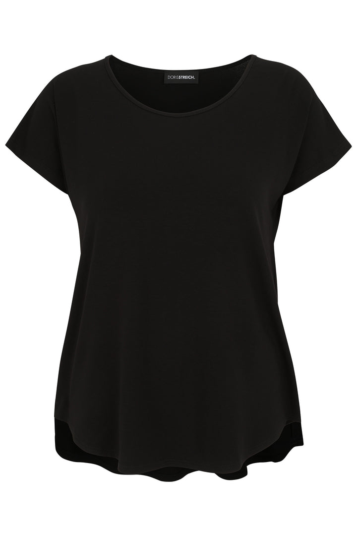 Black t-shirt on a white background
